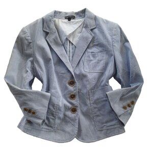 EXPRESS Cotton Cropped Striped 3 button Closure Blazer